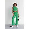 Летний женский костюм с брюками и топом с завязками - зеленый цвет, L (есть размеры)