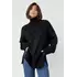 Женский вязаный свитер oversize с разрезами по бокам - черный цвет, S (есть размеры)