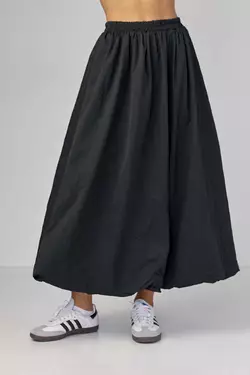 Длинная юбка А-силуэта с резинкой на талии - черный цвет, M (есть размеры)