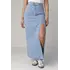 Джинсовая юбка с разрезом и боковым гульфиком - голубой цвет, 36р (есть размеры)