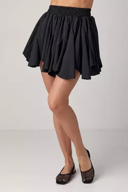 Короткая юбка с клиньями - черный цвет, L (есть размеры)