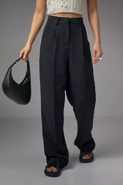 Классические брюки со стрелками прямого кроя - черный цвет, M (есть размеры)