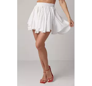 Короткая юбка с клиньями - молочный цвет, L (есть размеры)