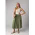 Комбинированное платье миди с пышной юбкой - хаки цвет, L (есть размеры)