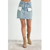 Джинсовая юбка мини с карманами наружу - джинс цвет, L (есть размеры)
