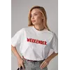 Трикотажная футболка с надписью Weekender - белый с красным цвет, L (есть размеры)