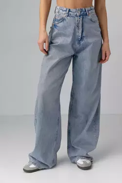 Женские широкие джинсы wide-leg - синий цвет, 36р (есть размеры)
