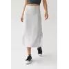 Атласная юбка миди с боковым разрезом - серый цвет, 42р (есть размеры)