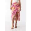 Летняя юбка миди с кулиской Firesh - розовый цвет, S (есть размеры)