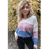 LUREX Полосатый пуловер с косой - голубой цвет, M