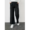 Трикотажные штаны на флисе с накладными карманами - черный цвет, M (есть размеры)