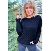 Трендовый свитер с косами фасона oversize   - черный цвет, XL/XXL