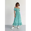 Женское длинное платье с эластичной талией и оборкой ESPERI - изумрудный цвет, L (есть размеры)