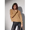 Вязаный женский свитер с косами - коричневый цвет, L (есть размеры)