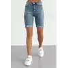 Женские джинсовые шорты с подкатом - джинс цвет, 34р (есть размеры)