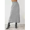 Женская юбка миди в широкий рубчик - серый цвет, L (есть размеры)