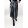 LUREX Велюровая юбка в плиссировку с ремнем - серый цвет, S