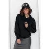 Женское теплое худи с карманом спереди - черный цвет, L/XL (есть размеры)