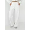 Утепленные трикотажные штаны с карманами - молочный цвет, M (есть размеры)