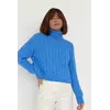 Женский вязаный свитер с рукавами-регланами - синий цвет, L (есть размеры)