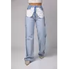 Женские джинсы с эффектом наизнанку - голубой цвет, 38р (есть размеры)