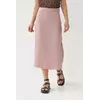 Атласная юбка миди с боковым разрезом - пудра цвет, 40р (есть размеры)