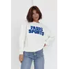 Теплый свитшот на флисе с надписью Paris Sports - молочный цвет, M (есть размеры)