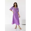 Платье-миди с короткими расклешенными рукавами - фиолетовый цвет, S (есть размеры)