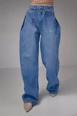Женские широкие джинсы baggy - синий цвет, 40р (есть размеры)