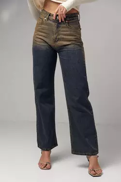 Женские джинсы с эффектом two-tone coloring - темно-синий цвет, 40р (есть размеры)