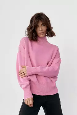 Женский свитер в технике тай-дай - розовый цвет, L (есть размеры)