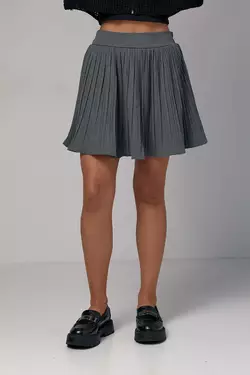 Короткая юбка плиссе - темно-серый цвет, M (есть размеры)