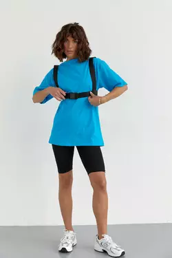 Женский велосипедный костюм с портупеей - голубой цвет, L (есть размеры)