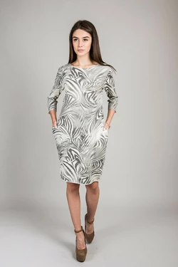 LUREX Женское платье с абстракцией - кремовый цвет, S