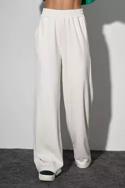 Женские трикотажные брюки-кюлоты - кремовый цвет, M (есть размеры)