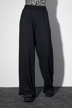 Женские трикотажные брюки-кюлоты - черный цвет, M (есть размеры)