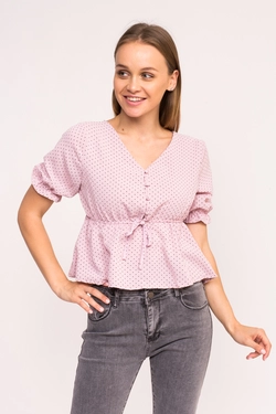 LUREX Стильная блузка в горошек - розовый цвет, L