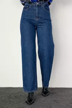 Женские джинсы палаццо с высокой посадкой - джинс цвет, 38р (есть размеры)