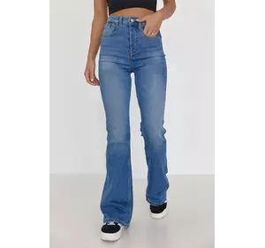 Женские джинсы клеш с круглой кокеткой сзади - джинс цвет, 28р (есть размеры)