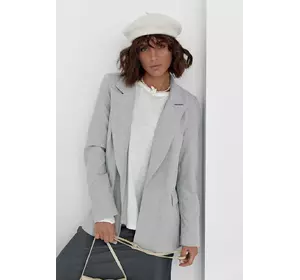 Классический женский пиджак без застежки - светло-серый цвет, M (есть размеры)