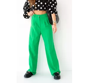 Женские свободные брюки со стрелками QU STYLE - зеленый цвет, XS/S (есть размеры)