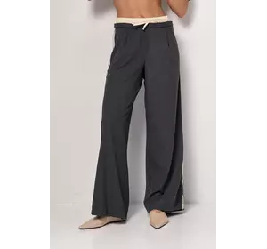 Женские брюки с лампасами на резинке - темно-серый цвет, S (есть размеры)