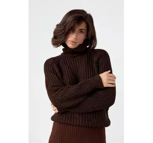 Женский свитер с рукавами-регланами - темно-коричневый цвет, S (есть размеры)