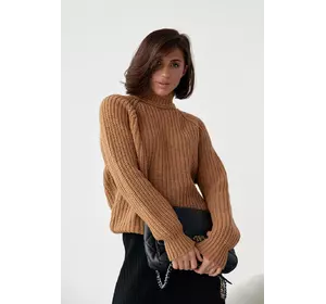 Женский свитер с рукавами-регланами - коричневый цвет, L (есть размеры)