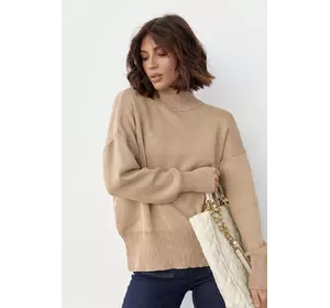 Женский свитер в технике тай-дай - светло-коричневый цвет, L (есть размеры)