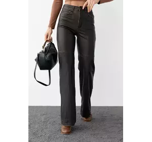 Женские кожаные штаны в винтажном стиле - коричневый цвет, 34р (есть размеры)