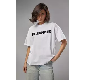 Трикотажная футболка с надписью Jil Sander - белый цвет, L (есть размеры)
