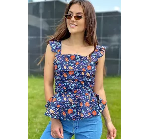 Стильная женская блузка YI MEI SI - синий цвет, L (есть размеры)