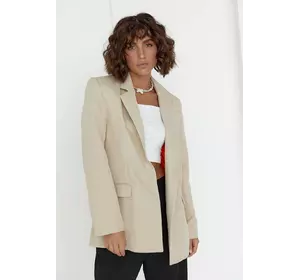 Женский пиджак с цветной подкладкой - бежевый цвет, L (есть размеры)