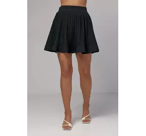 Короткая юбка плиссе - черный цвет, M (есть размеры)
